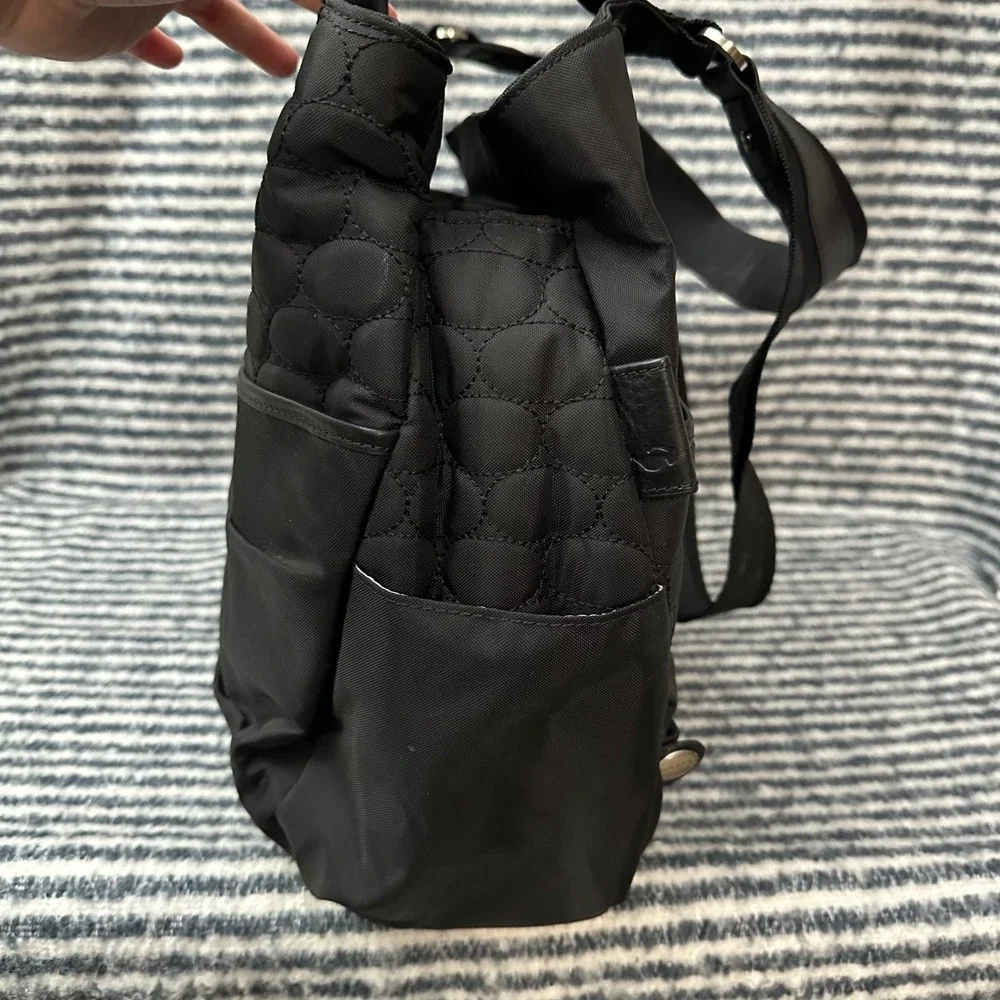 Mosey‎ Life Quilted Black Large Diaper Tote Shoulder Bag Zip Multicompartment